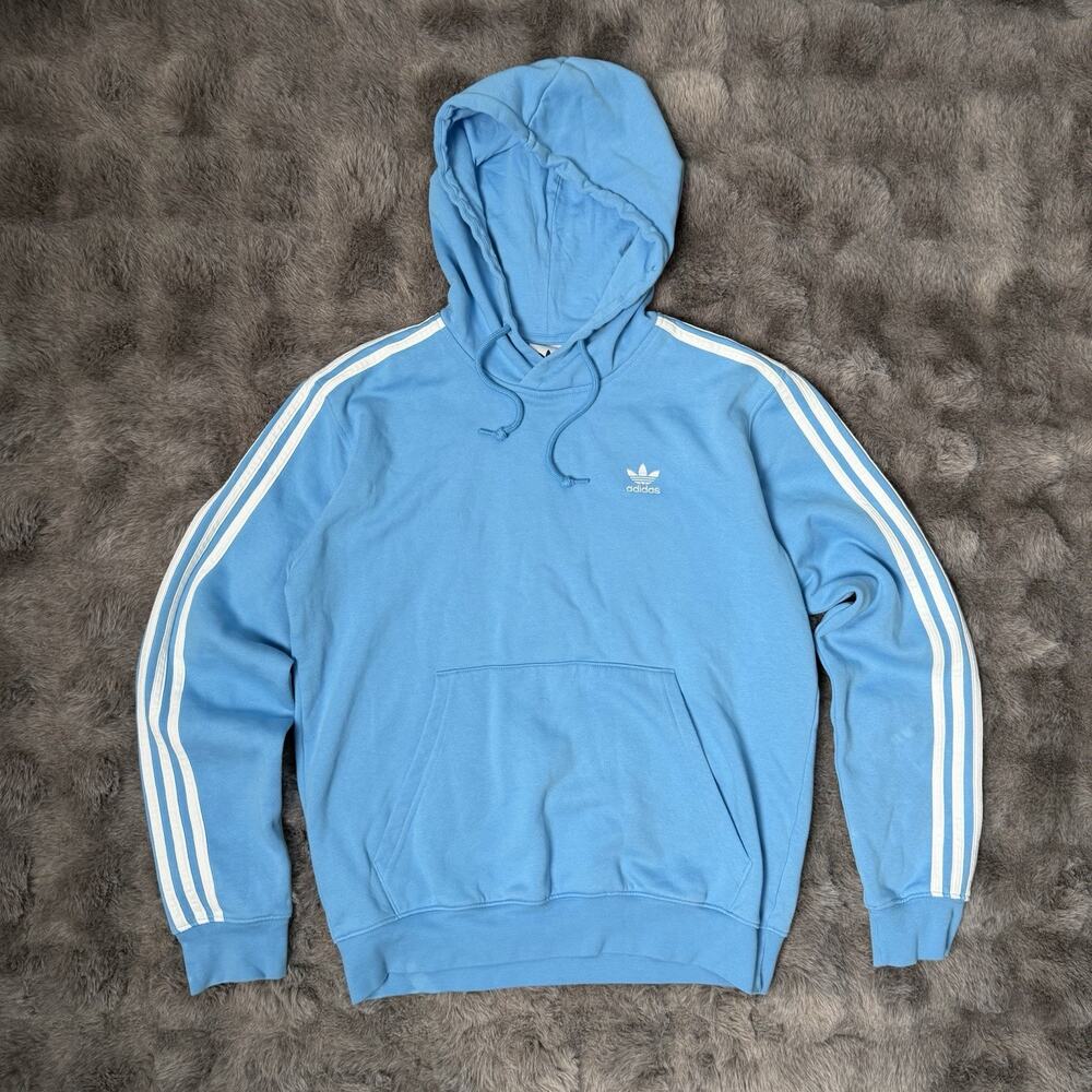 Adidas Men’s Hoodie Blue 3 Stripe Size Small